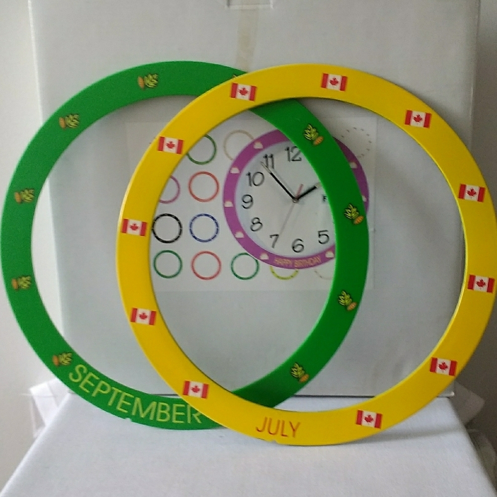All Occasion Wall Clock With 8 Interchangeable Rings - Picture 6 of 10